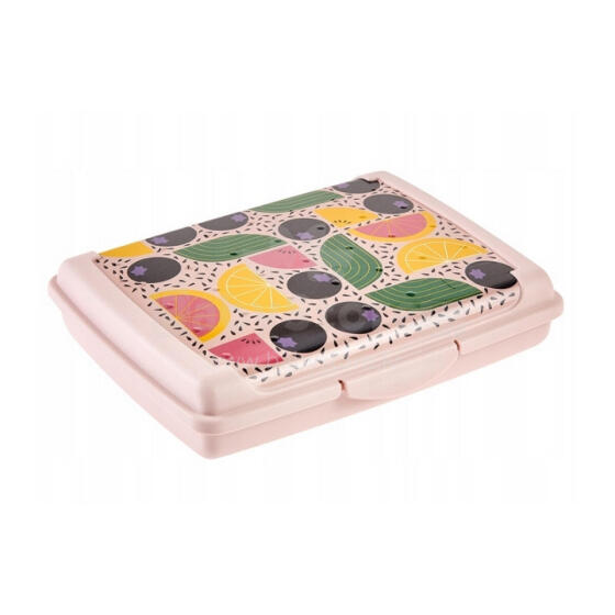 Контейнер для хранения продуктов deco-click-box mini 0.5L Carla &ldquo;Fruits&rdquo; 17x13x3.5cm розовый