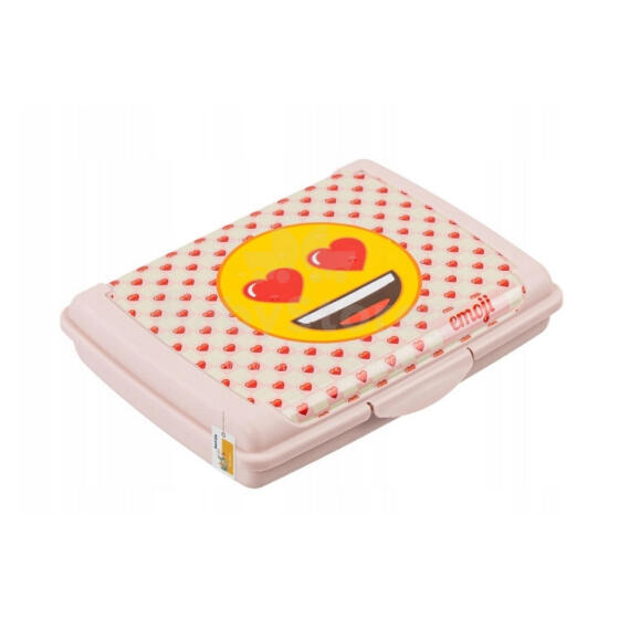 Контейнер для хранения продуктов deco-click-box mini 0.5L Carla &amp;quot;Emoji Hearts&amp;quot; 17x13x3.5cm розовый