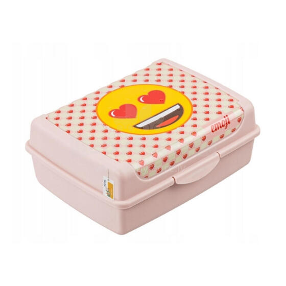 Контейнер для хранения продуктов deco-click-box midi 1L Carla &amp;quot;Emoji Hearts&amp;quot; 17x13x7 см, розовый
