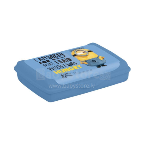 Pārtikas uzglabāšanas trauks deco-click-box mini 0,5L Carla  &amp;quot;Minions Hungry&amp;quot; 17x13x3,5cm gaiši zils