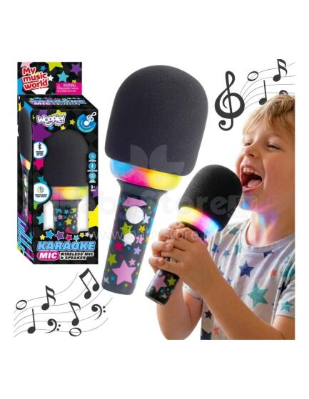 WOOPIE Bezvadu karaoke mikrofons ar skaļruni melns BT