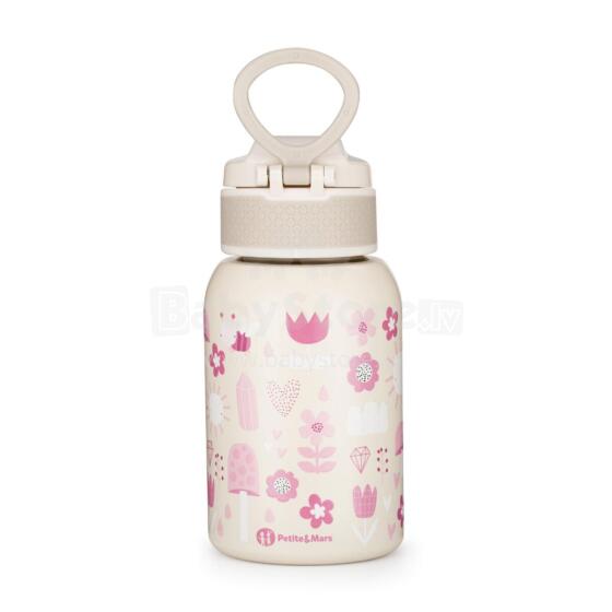PETITE&MARS 150380 Stainless Steel Thermal Bottle with Straw 350ml
