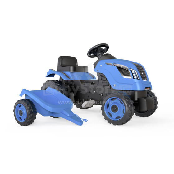 Smoby Traktors Blue Farmer XL ar piekabi