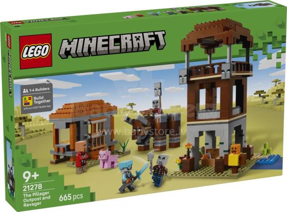 LEGO Minecraft Laupītāju posteņa un Ravager
