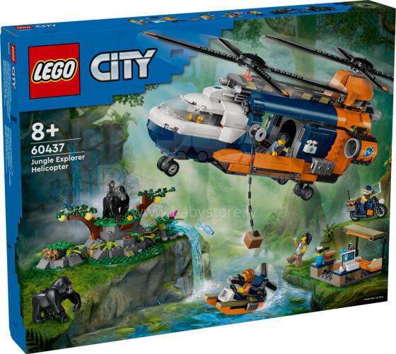 LEGO City džungļu izpētes helikopters bāzes nometnē