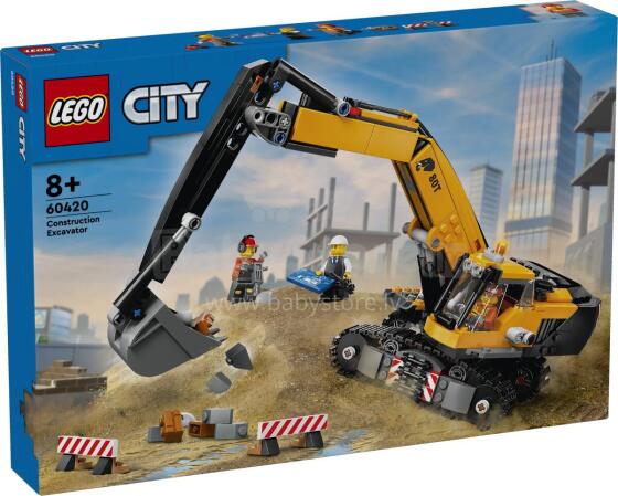 LEGO City Dzeltenais Būvniecības Ekskavators