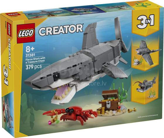 LEGO Creator Niknais haizivs ar dārgumu krātuvi