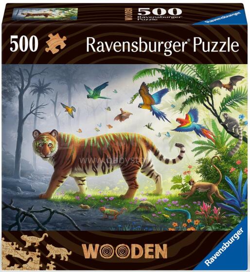Ravensburger Wooden Puzzle 500 pc Tiger in the Jungle