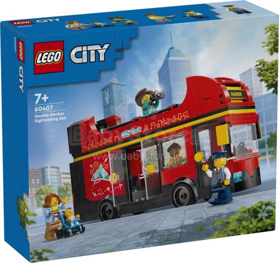 LEGO City Sarkanis Divstāvu Ekskursiju Autobuss