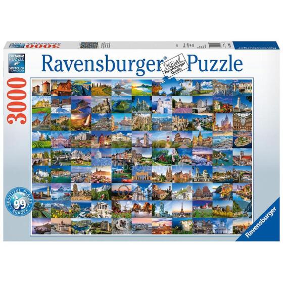 Ravensburger puzle 3000 gabali 99 skaistas vietas Eiropā
