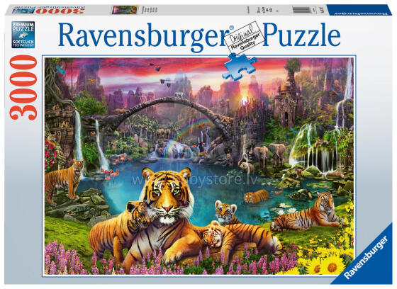 Ravensburger puzle 3000 gab. Tīģeris paradīzes lagūnā
