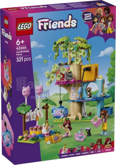 LEGO Friends Kaķa Dzimšanas Dienas Ballīte un Koka Māja