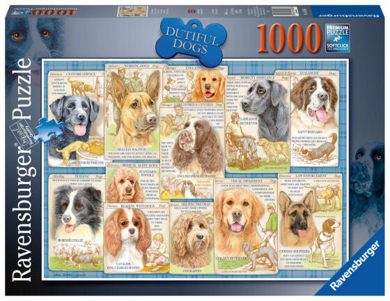 Ravensburger puzle 1000 gabali Obedient Dogs