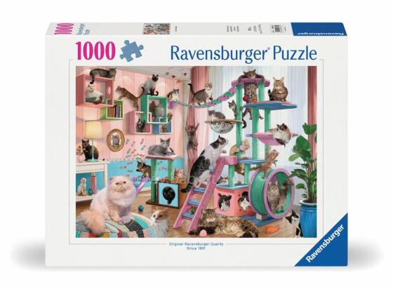 Ravensburger puzle 1000 gab. Kaķu istabas paradīze