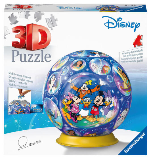 Ravensburger 3D puzle bumba 72 gabali Disney varoņi