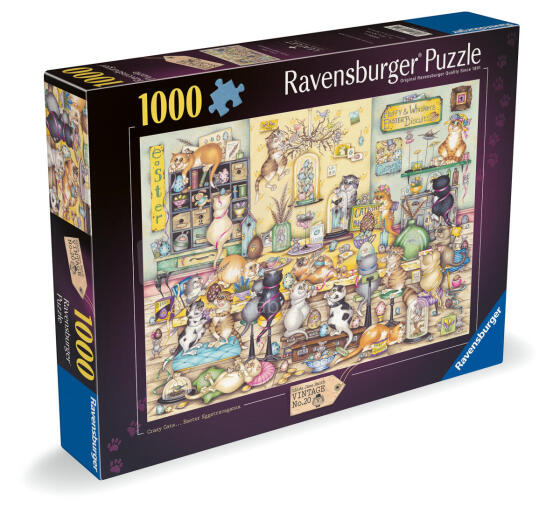 Ravensburger puzle 1000 gabali: Trakā kaķa Lieldienas