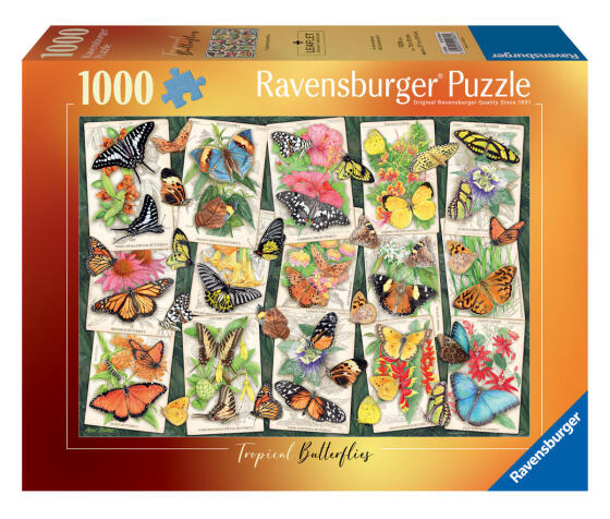 Ravensburger puzle 1000 gabali eksotiskās tauriņi