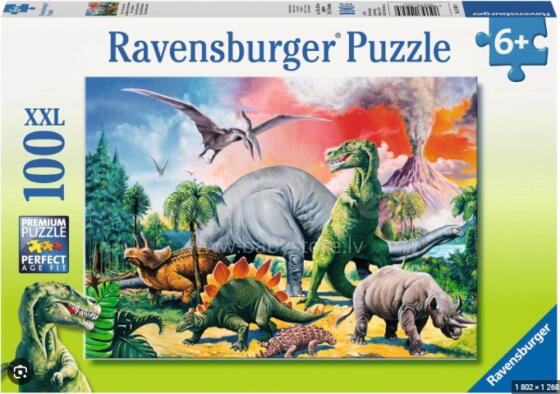Ravensburger puzle 100 gabaliņi starp dinozauriem