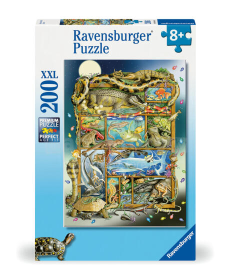 Ravensburger puzle 200 gab. Reptīļi uz attēla rāmja