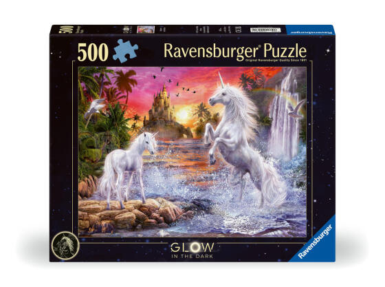 Ravensburger Glow In The Dark Puzzle 500 Pieces: Unicorns at the River
