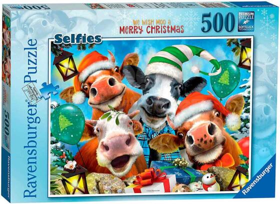 Ravensburger puzle 500 gab. Priecīgas Ziemassvētku dzīvnieki