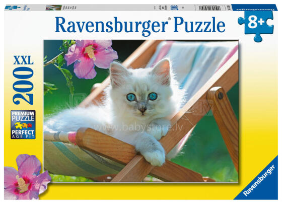 Ravensburger puzle 200 gab. Baltais kaķis