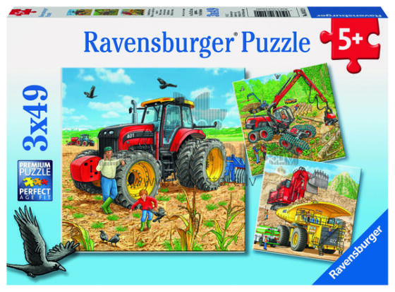 Ravensburger puzle 3x49 gabali: Milzu mašīnas
