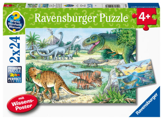 Пазл Ravensburger 2x24 шт. Динозавры