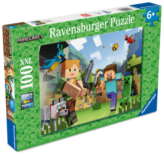 Ravensburger puzle 100 gabali: Minecraft's Stīvs un Aleks