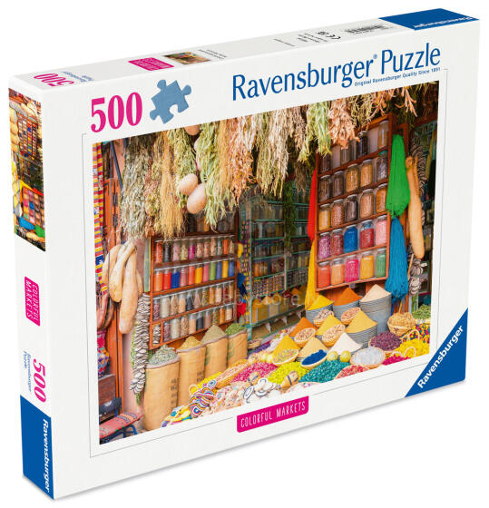 Ravensburger puzle 500 gabali: Krāsainas garšvielas Marokā