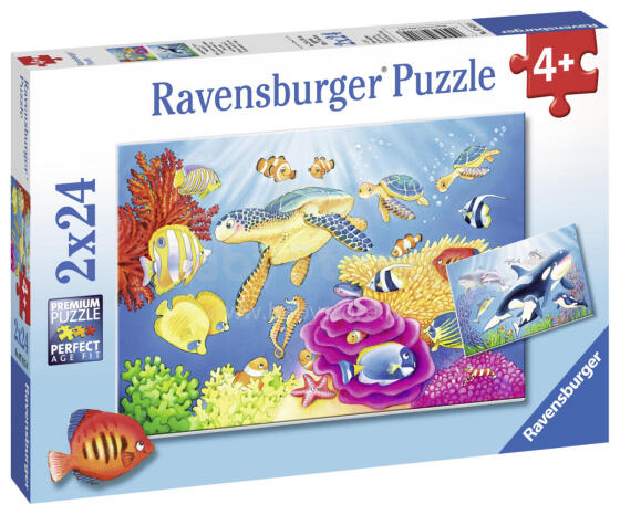 Ravensburger puzle 2x24 gabali krāsainā zemūdens pasaule
