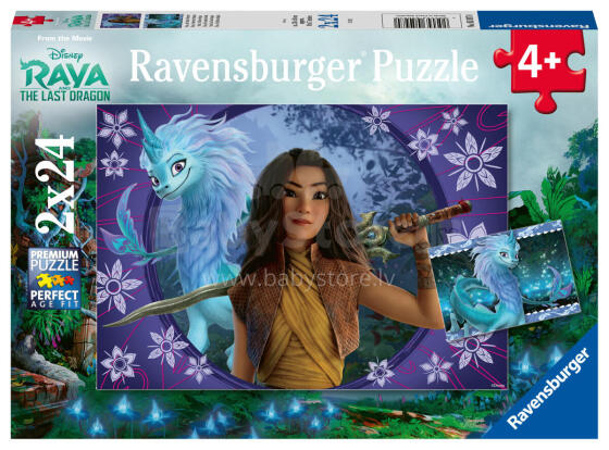 Ravensburger puzle 2x24 gabali Raya un pēdējais pūķis