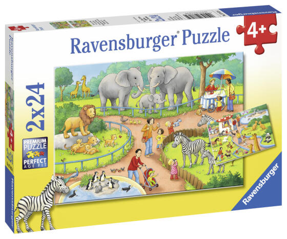 Ravensburger puzle 2x24 gabali A Day at the Zoo