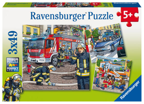 Ravensburger puzle 3x49 gabali Glābšanas dienests