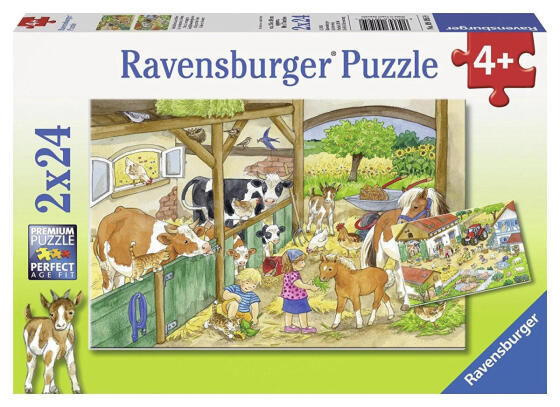Ravensburger puzle 2x24 gabali Priecīgā lauku dzīve