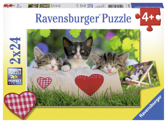 Ravensburger puzle 2x24 gabali kaķi