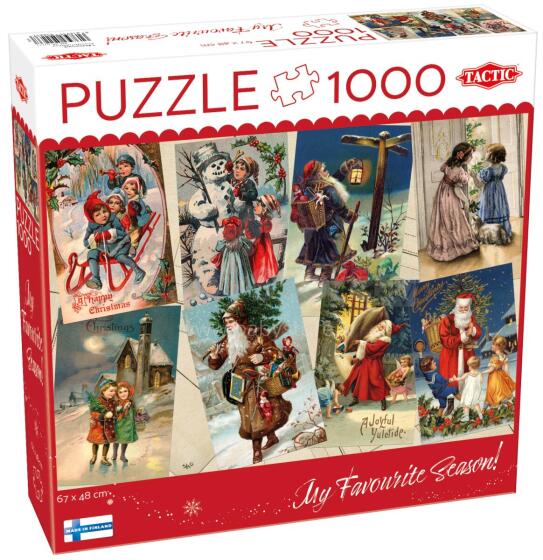 Taktiskā puzle 1000 gab. Retro stila Ziemassvētku kartiņas