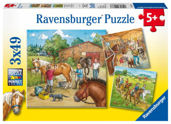 Ravensburger puzle 3x49 gabali A Day with Horses puzle