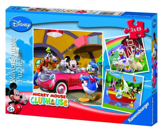 Ravensburger puzle 3x49 gabali Mickey Mouse Clubhouse