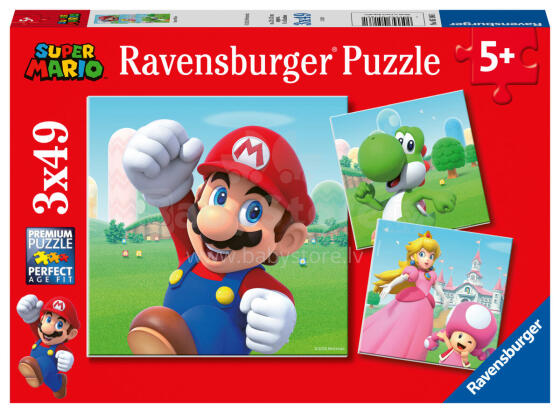 Ravensburger puzle 3x49 gabali Super Mario