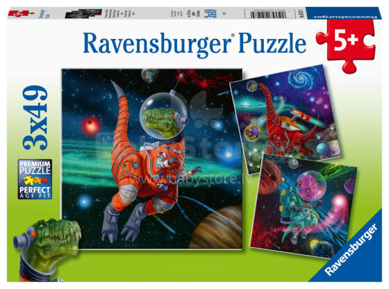 Ravensburger puzle 3x49 gabali The World of Dinosaurs