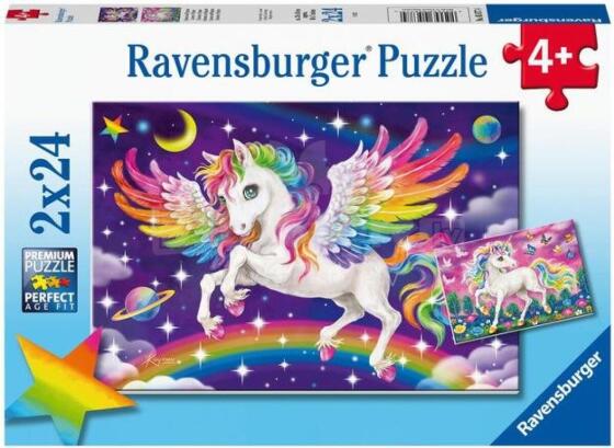 Ravensburger puzle 2x24 gabali Vienradzis un Pegass