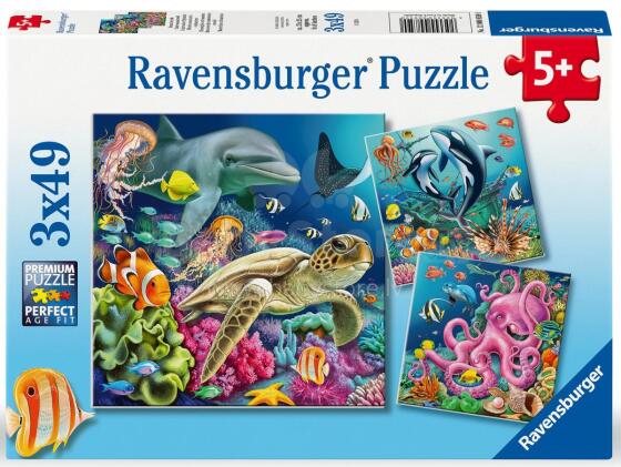Ravensburger puzle 3x49 gabali Jūras dzīvnieki