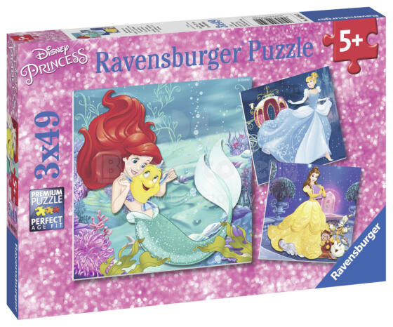 Ravensburger puzle 3x49 gabali Disney princeses piedzīvojums