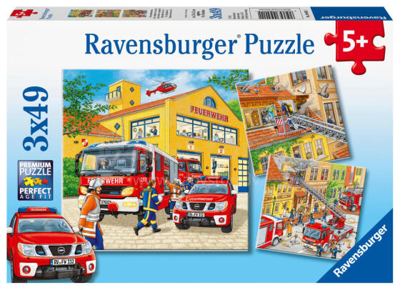 Пазл Ravensburger 3x49 шт. Пожарная команда