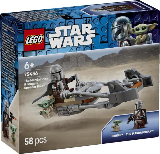 LEGO Star Wars The Mandalorian un Grogu ātrumvelosipēds
