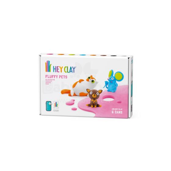 HEY CLAY Modelēšanas māls pūkainiem dzīvniekiem 6 gab.