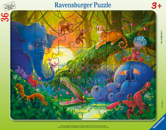 Ravensburger Lielā Rāmja Pužlis 36 Gabali: Džungļi