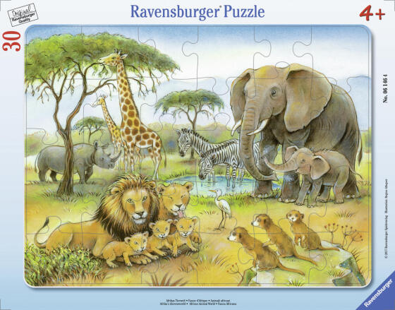 Ravensburger rāmja puzle 30 gabali Āfrikas savvaļas dzīvnieki