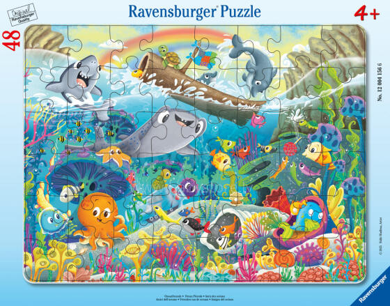 Пазл Ravensburger в рамке 48 деталей: Счастливые морские животные